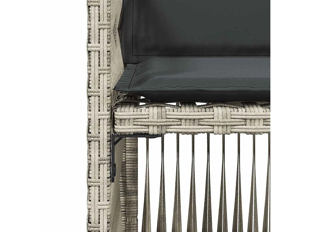 Juego de 4 sillas de jardín con cojines de ratán sintético gris claro