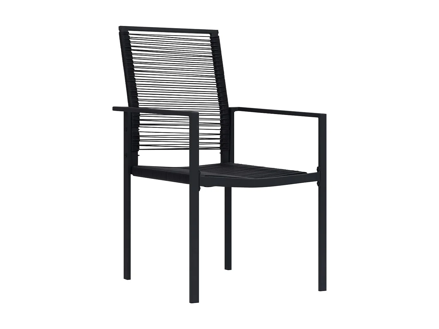 Chaises de jardin lot de 4 Rotin PVC Noir
