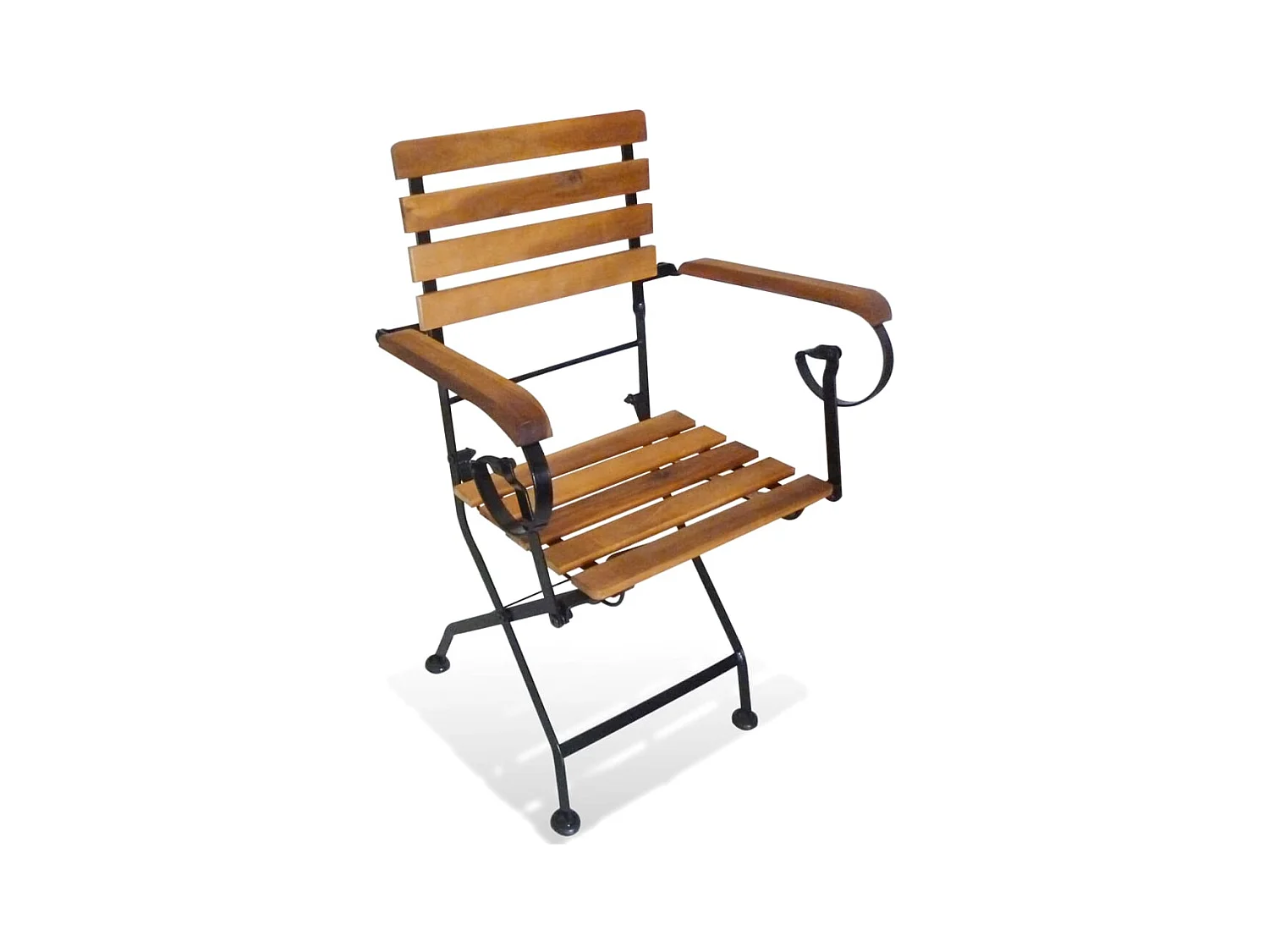 Set di 2 sedie da giardino pieghevoli in acciaio e legno massello di acacia