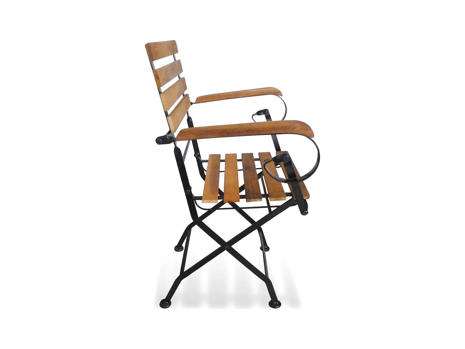 Set di 2 sedie da giardino pieghevoli in acciaio e legno massello di acacia