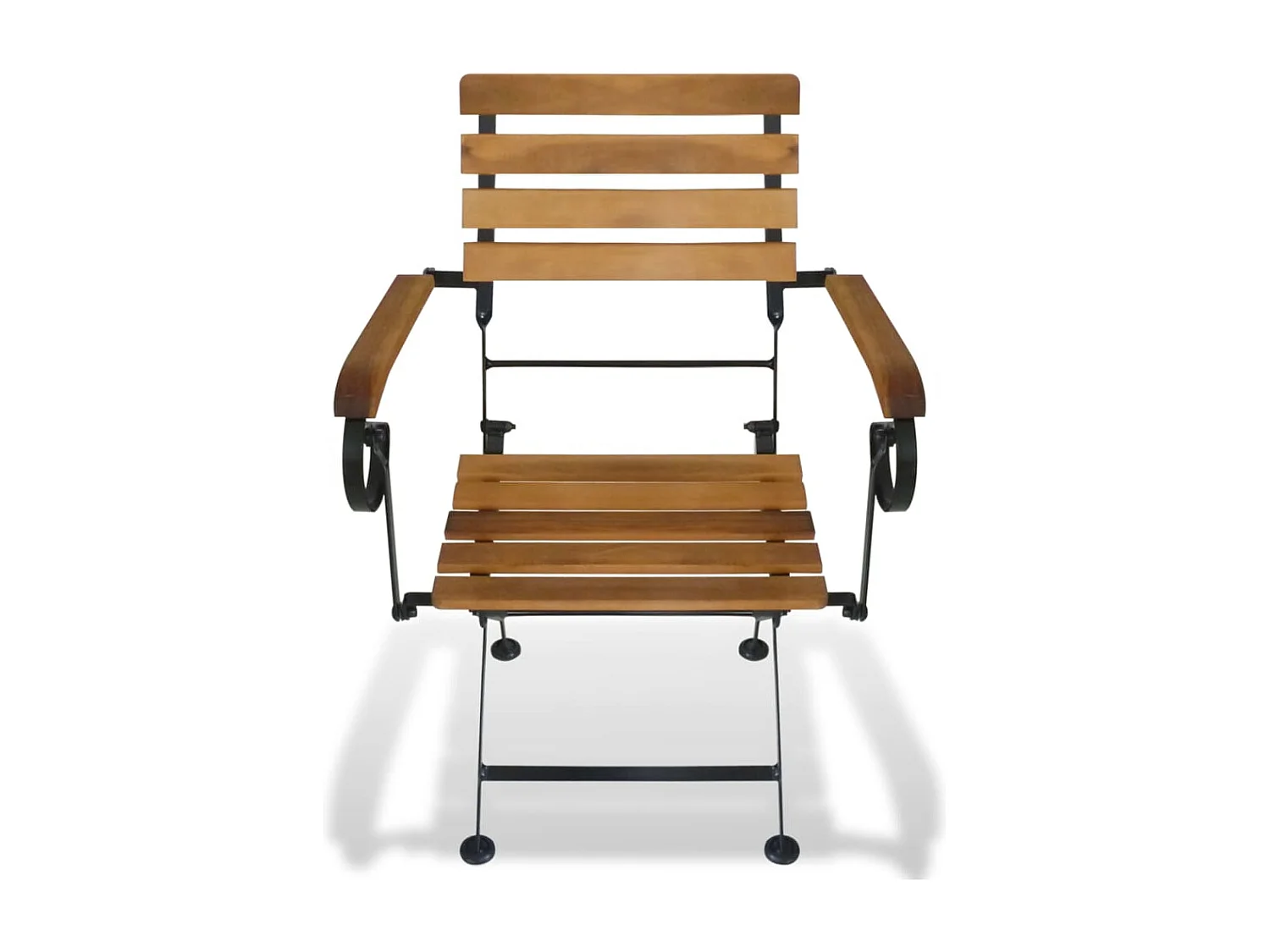 Chaises pliables de jardin lot de 2 Acier et bois acacia solide