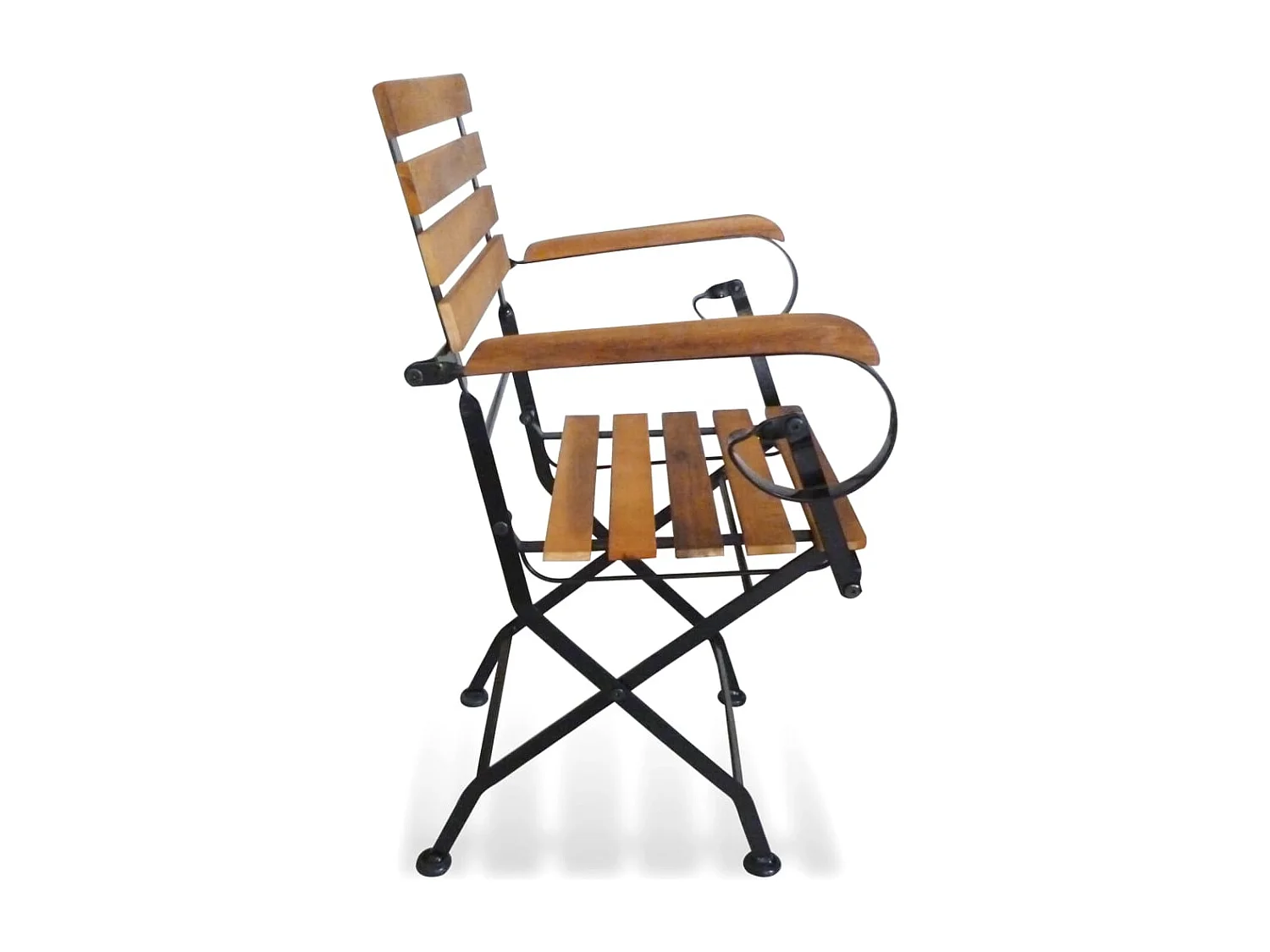 Chaises pliables de jardin lot de 2 Acier et bois acacia solide