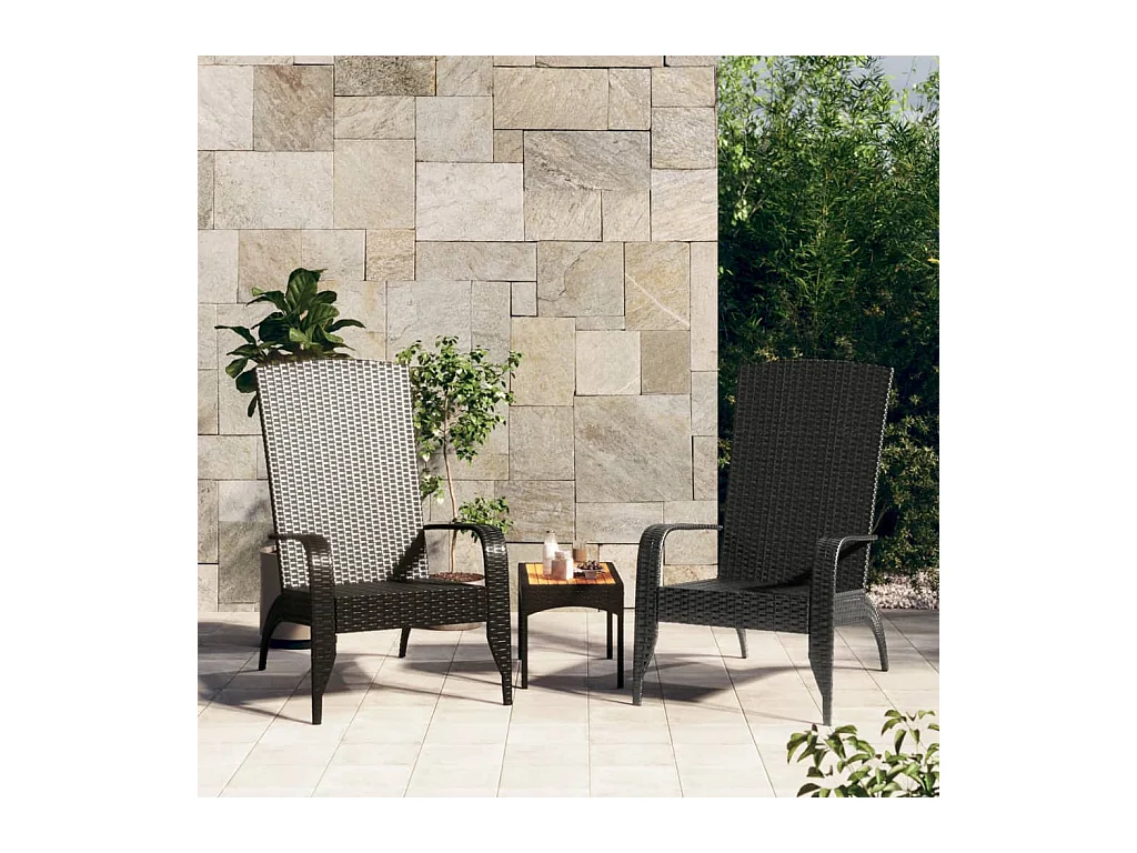 Adirondack Tuinstoel Zwart Hars Wicker