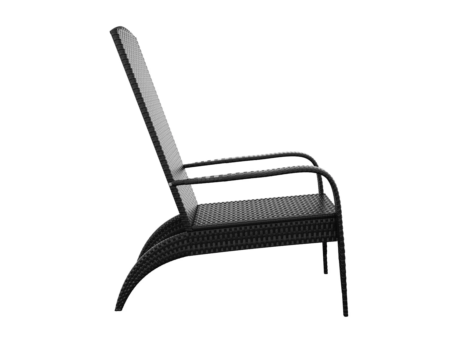 Silla de jardín Adirondack de mimbre de resina negra