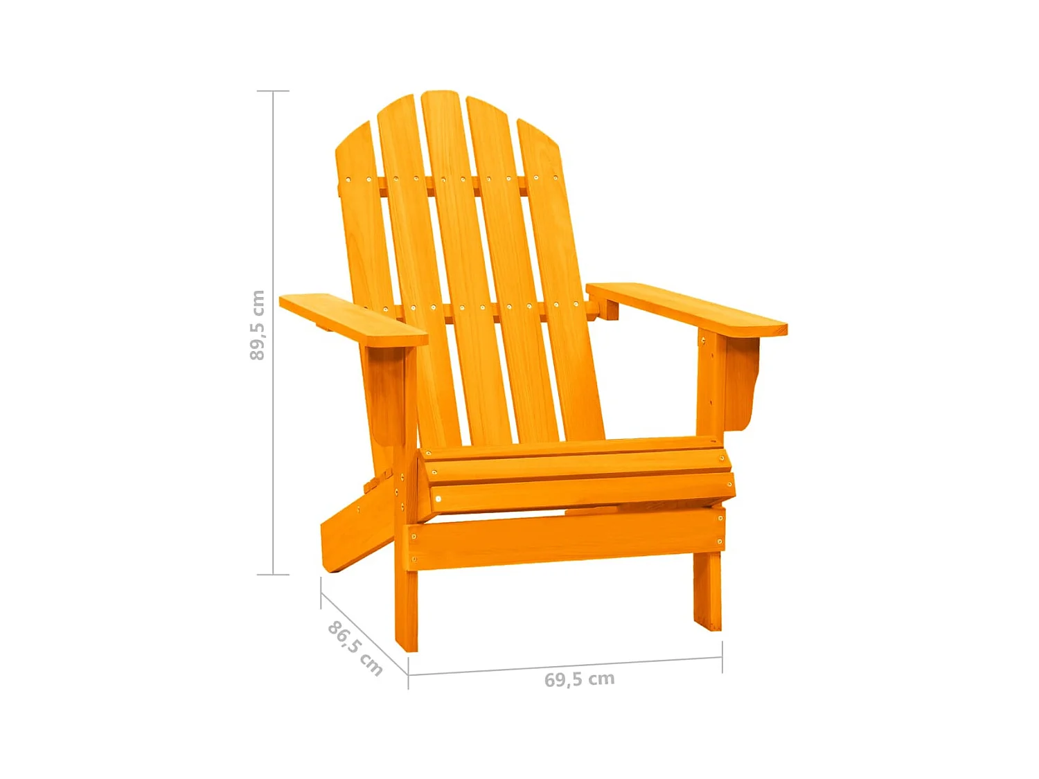 Chaise de jardin Adirondack bois de sapin massif orange