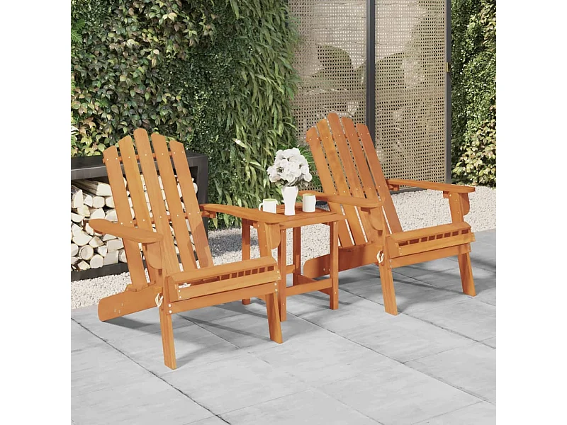 Set di 2 sedie da giardino Adirondack in legno massello di acacia
