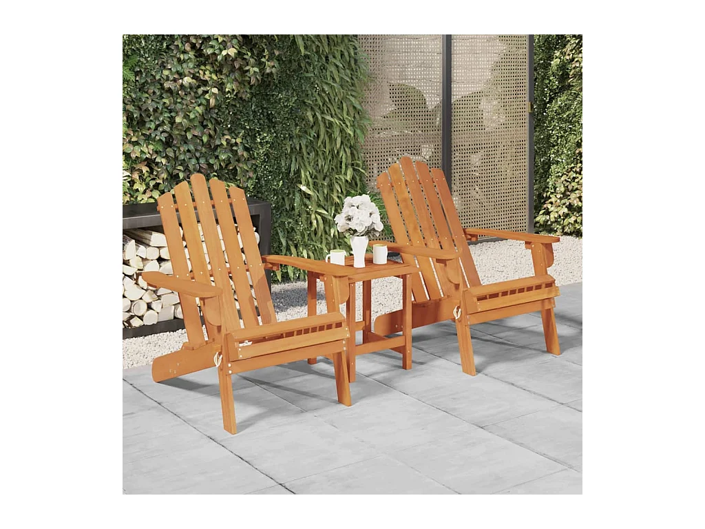 Set di 2 sedie da giardino Adirondack in legno massello di acacia
