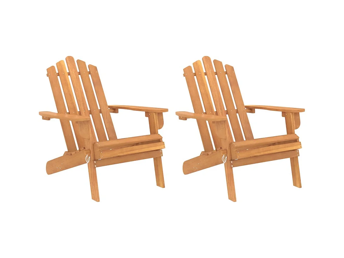 Set di 2 sedie da giardino Adirondack in legno massello di acacia