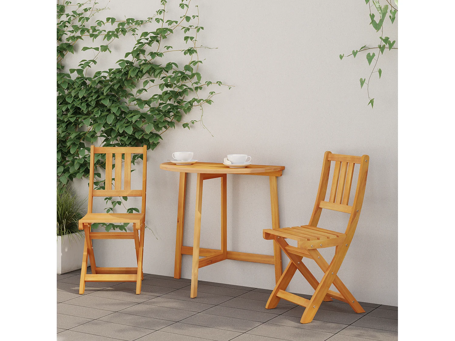 Chaises de jardin 2 pcs 36x46x85 cm Bois massif Acacia