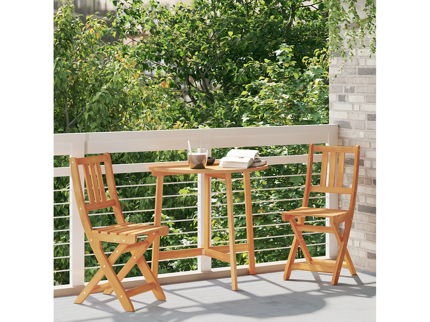 Chaises de jardin 2 pcs 36x46x85 cm Bois massif Acacia