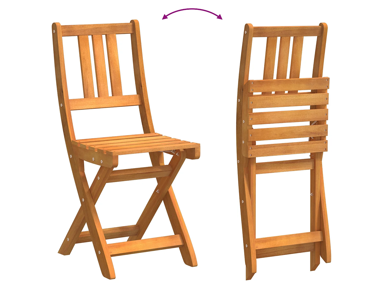 Chaises de jardin 2 pcs 36x46x85 cm Bois massif Acacia