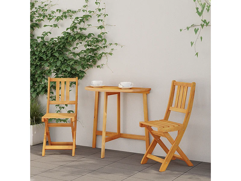 Chaises de jardin 2 pcs 36x46x85 cm Bois massif Acacia