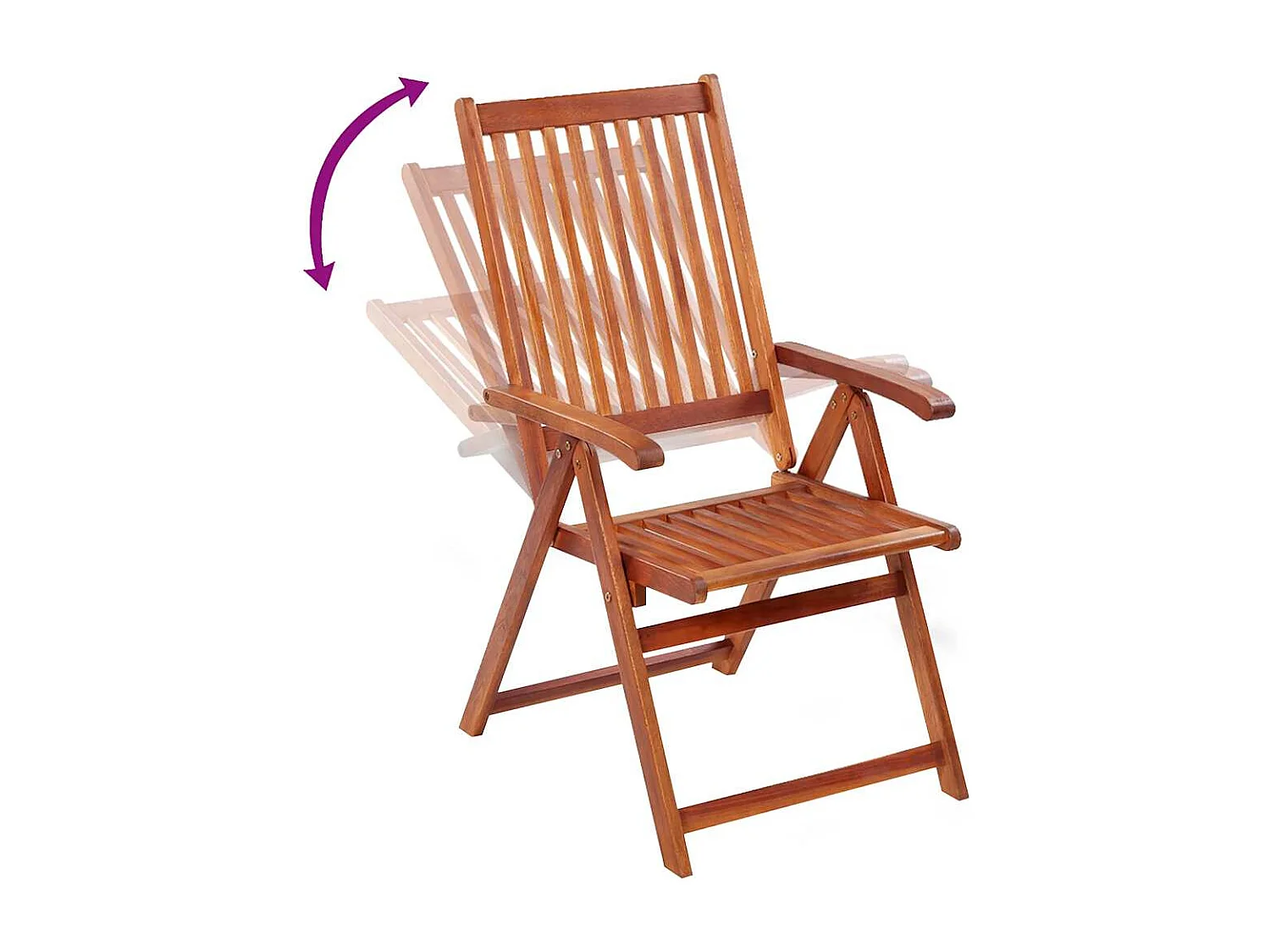 Chaises pliables de jardin lot de 2 Bois solide d'acacia Marron