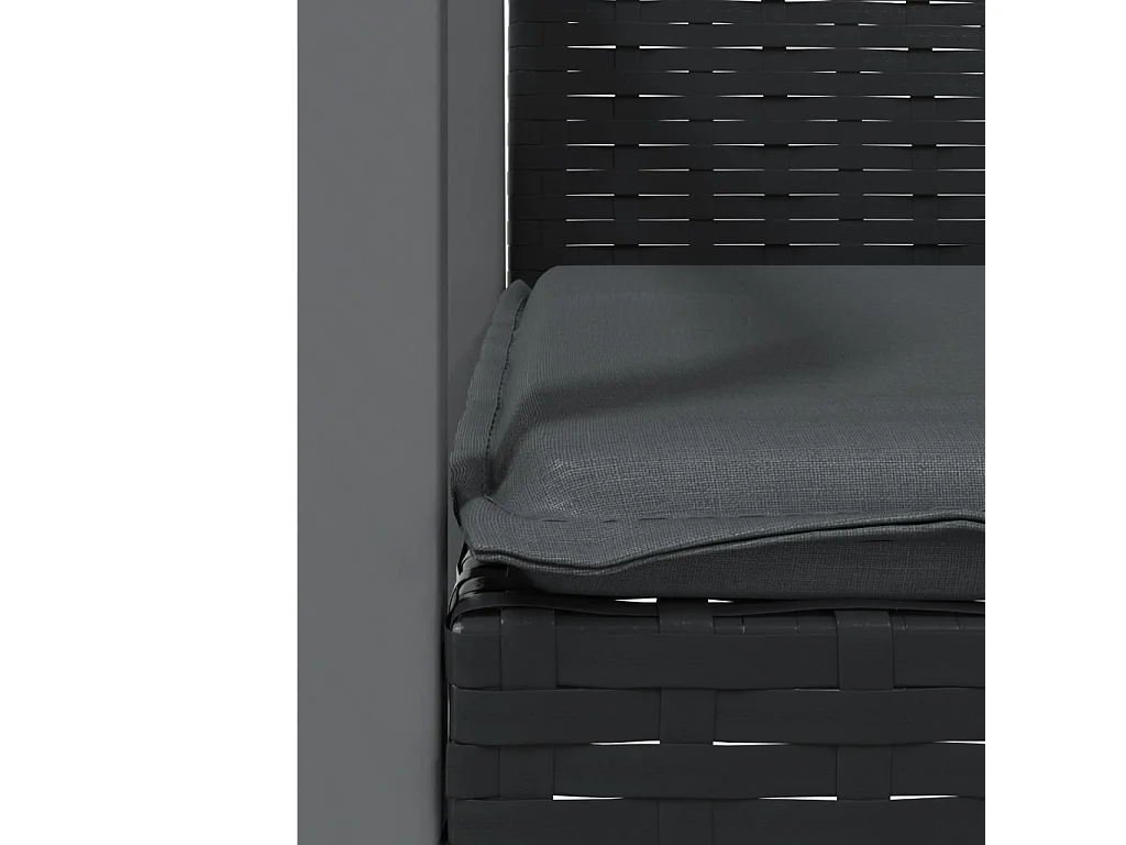 Tuinstoelen en kussens set van 2 zwart 56,5x57x83 cm rotan