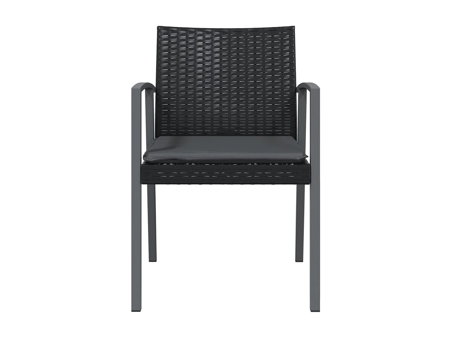 Chaises de jardin et coussins lot de 2 noir 56,5x57x83 cm rotin