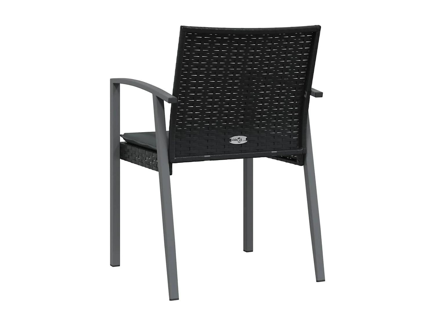 Chaises de jardin et coussins lot de 2 noir 56,5x57x83 cm rotin