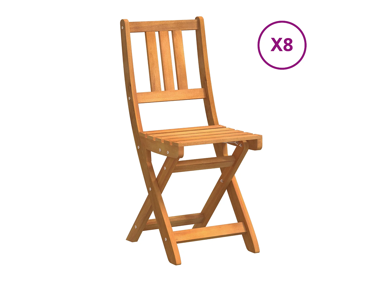 Chaises de jardin pliantes 8 pcs 36x46x86 cm Bois d'acacia massif