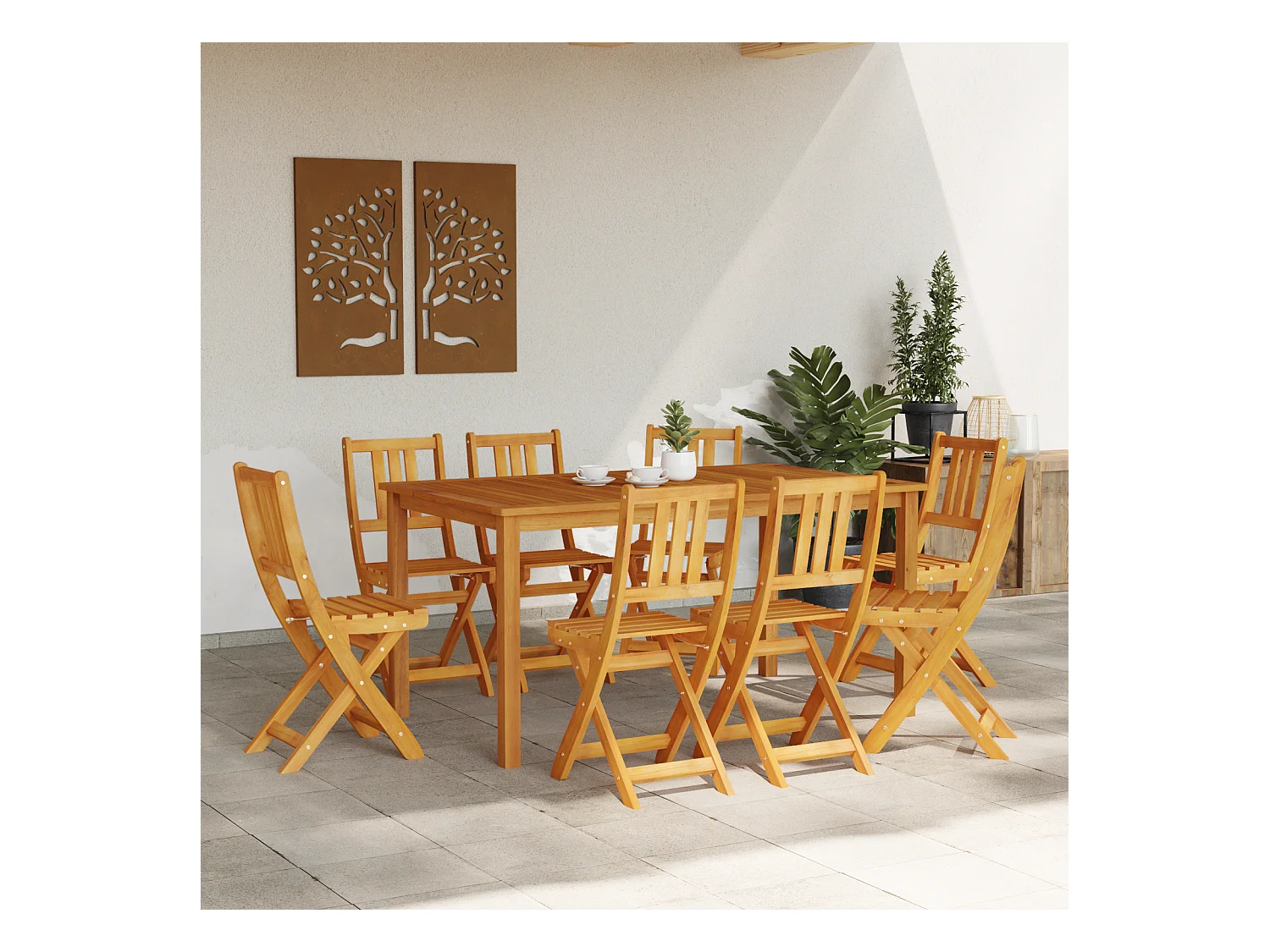 Chaises de jardin pliantes 8 pcs 36x46x86 cm Bois d'acacia massif
