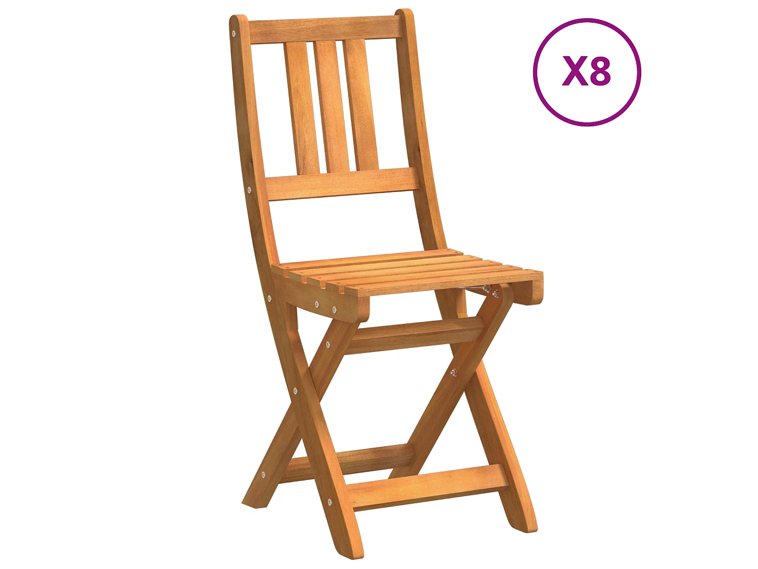 Chaises de jardin pliantes 8 pcs 36x46x86 cm Bois d'acacia massif