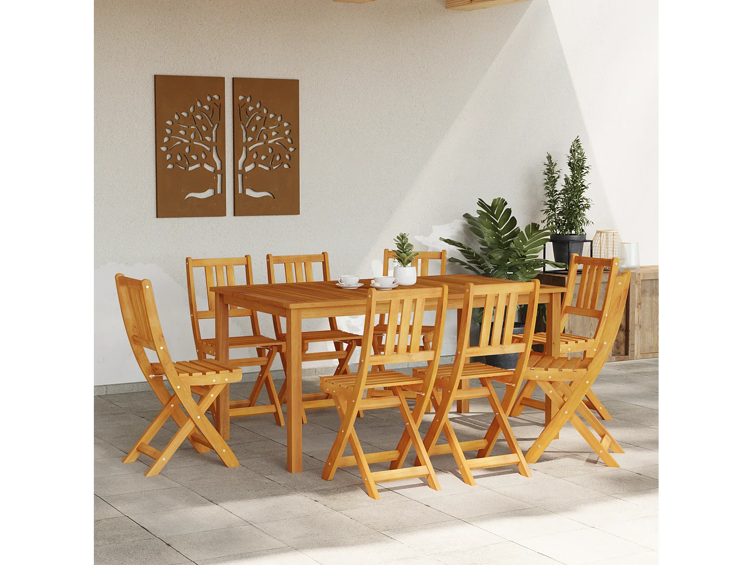 Chaises de jardin pliantes 8 pcs 36x46x86 cm Bois d'acacia massif