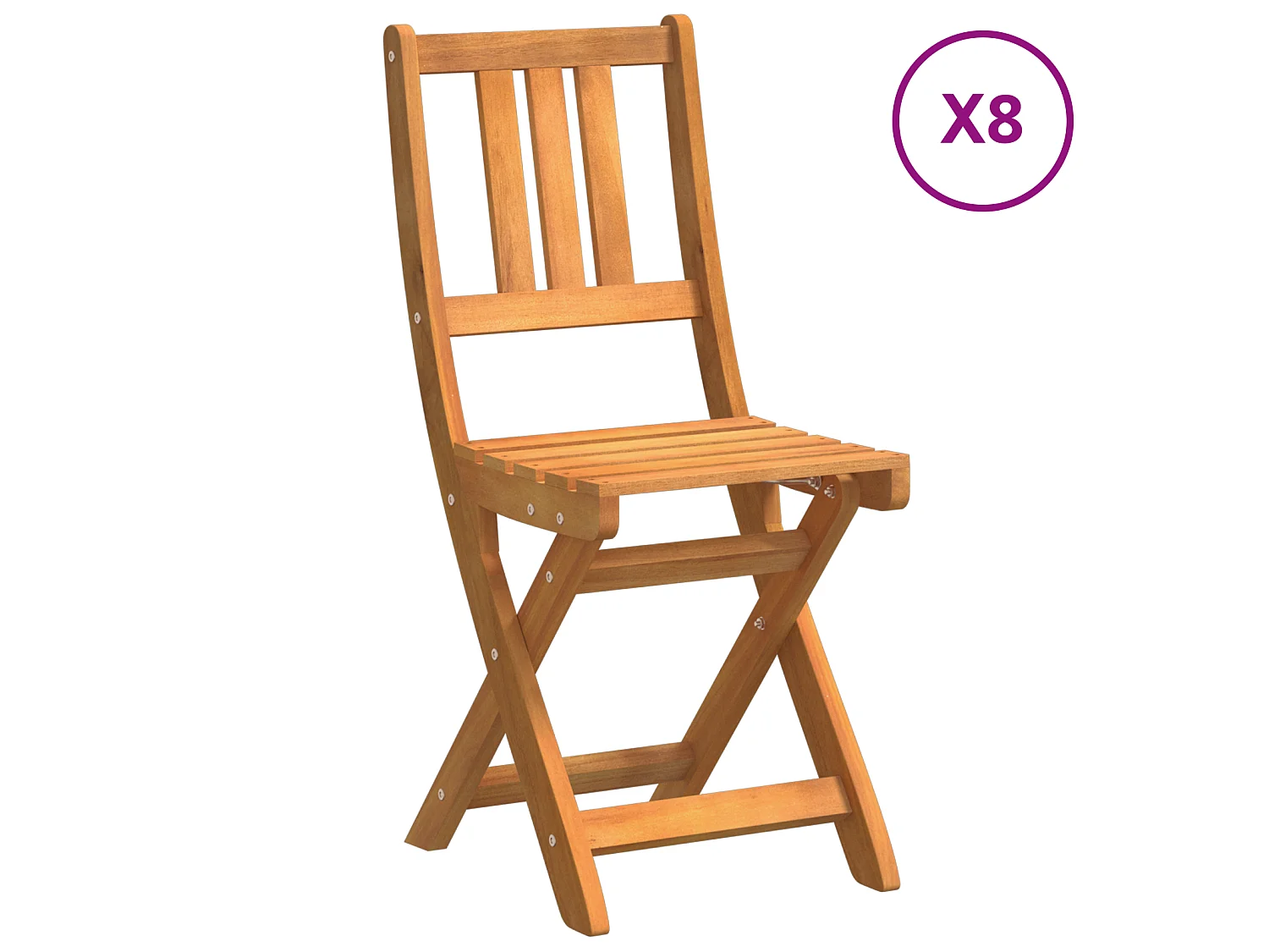 Chaises de jardin pliantes 8 pcs 36x46x86 cm Bois d'acacia massif