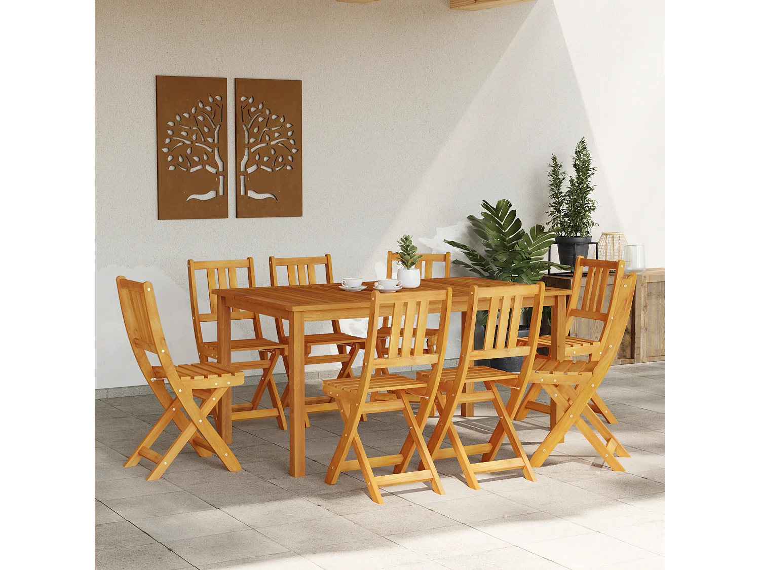 Chaises de jardin pliantes 8 pcs 36x46x86 cm Bois d'acacia massif