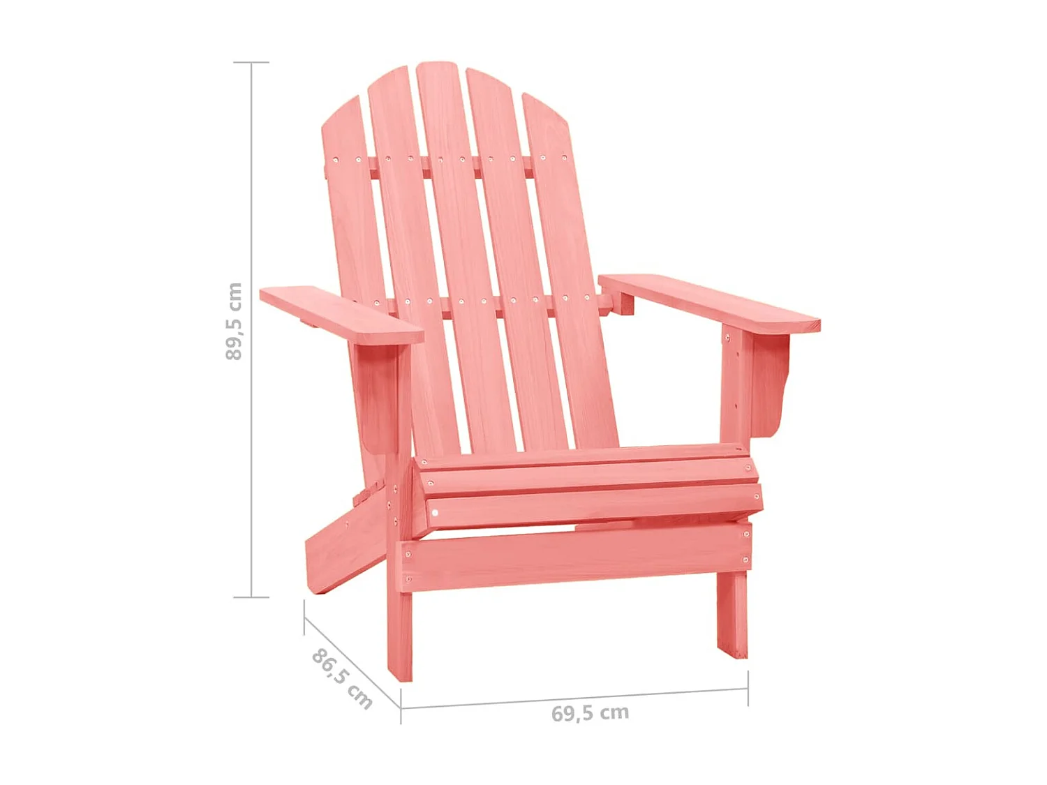 Chaise de jardin Adirondack Bois de sapin massif Rose