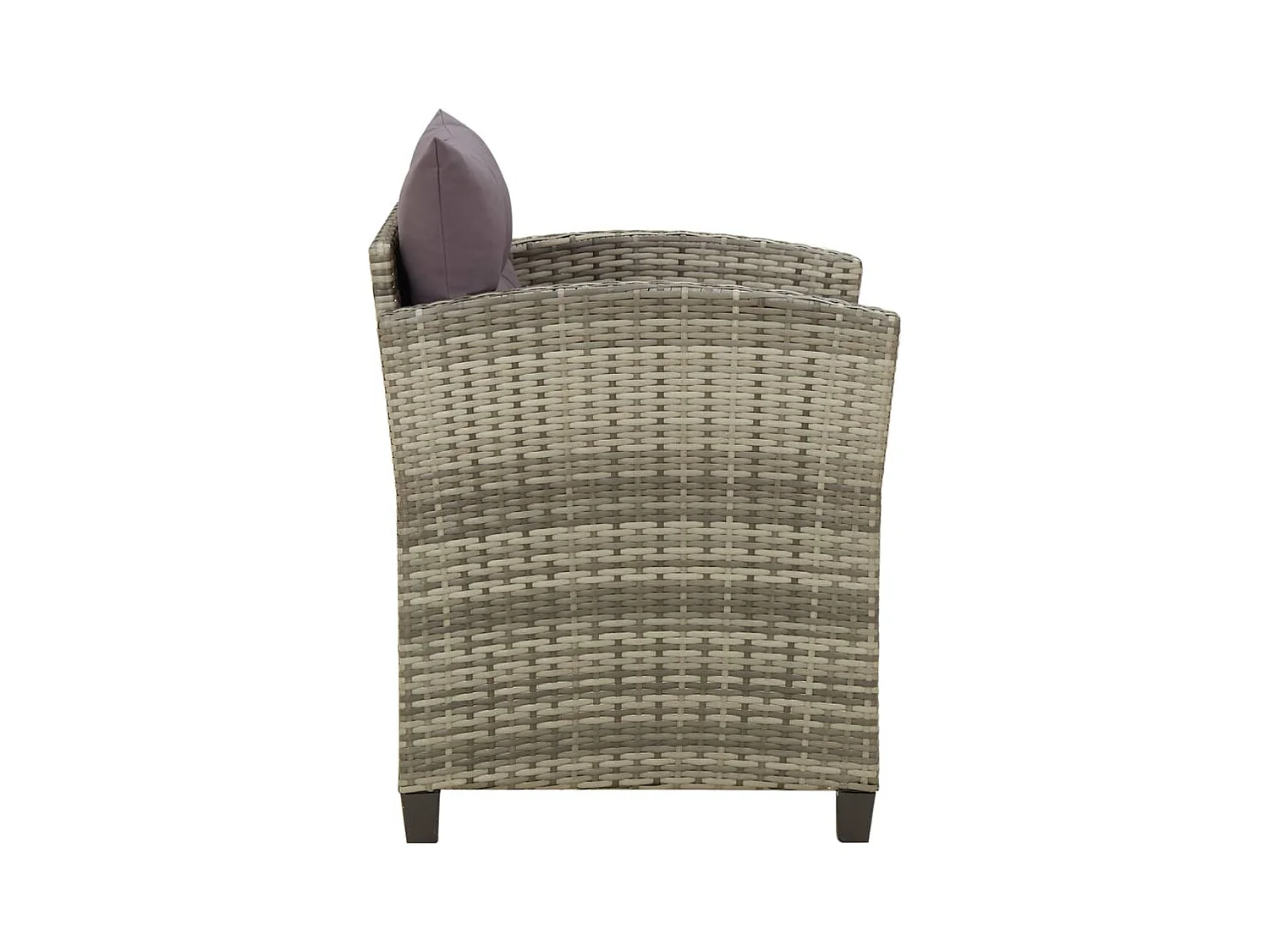 Silla de jardín con cojines de resina tejida gris