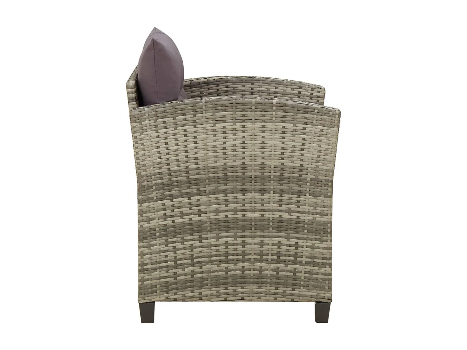 Chaise de jardin avec coussins Résine tressée Gris