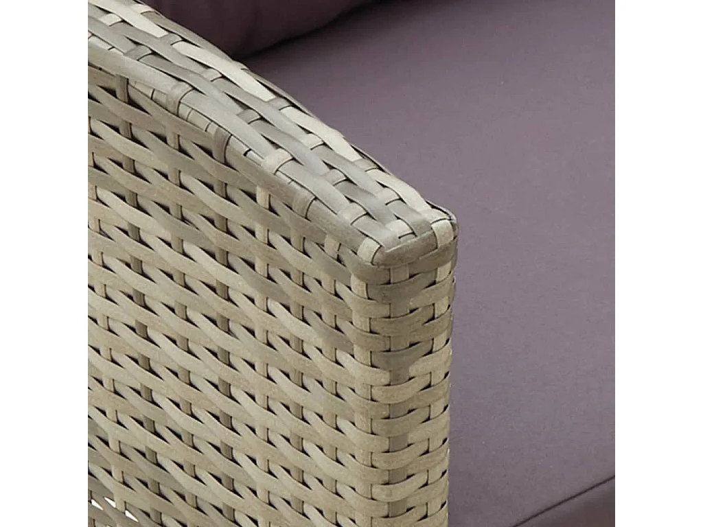 Chaise de jardin avec coussins Résine tressée Gris