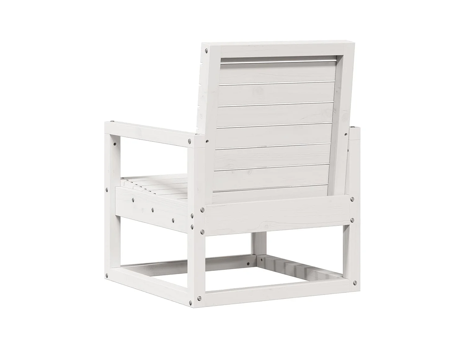 Sedia da giardino bianca 57,5x63x76 cm in legno massello di pino