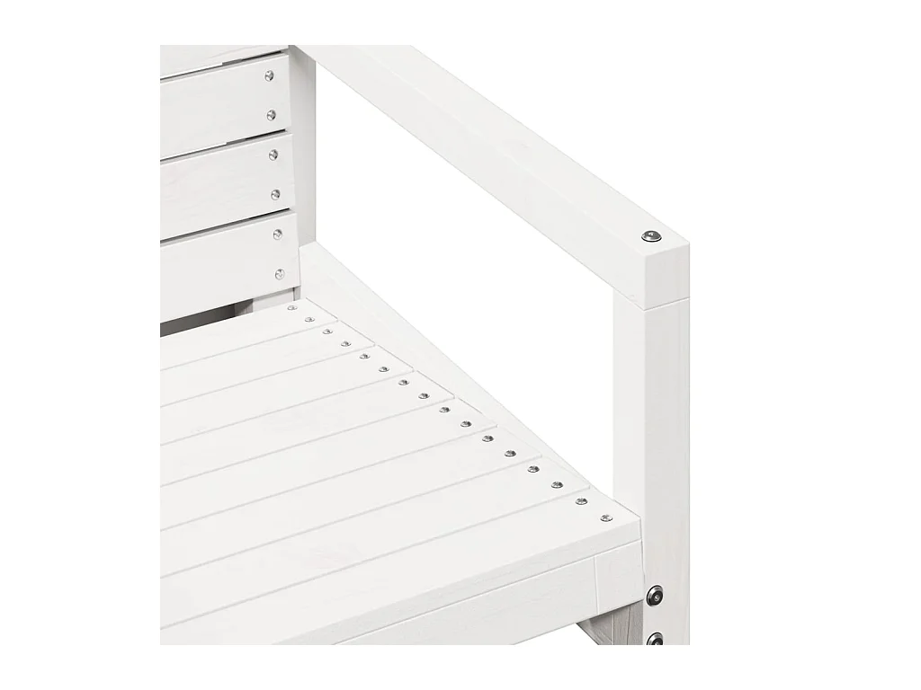 Sedia da giardino bianca 57,5x63x76 cm in legno massello di pino