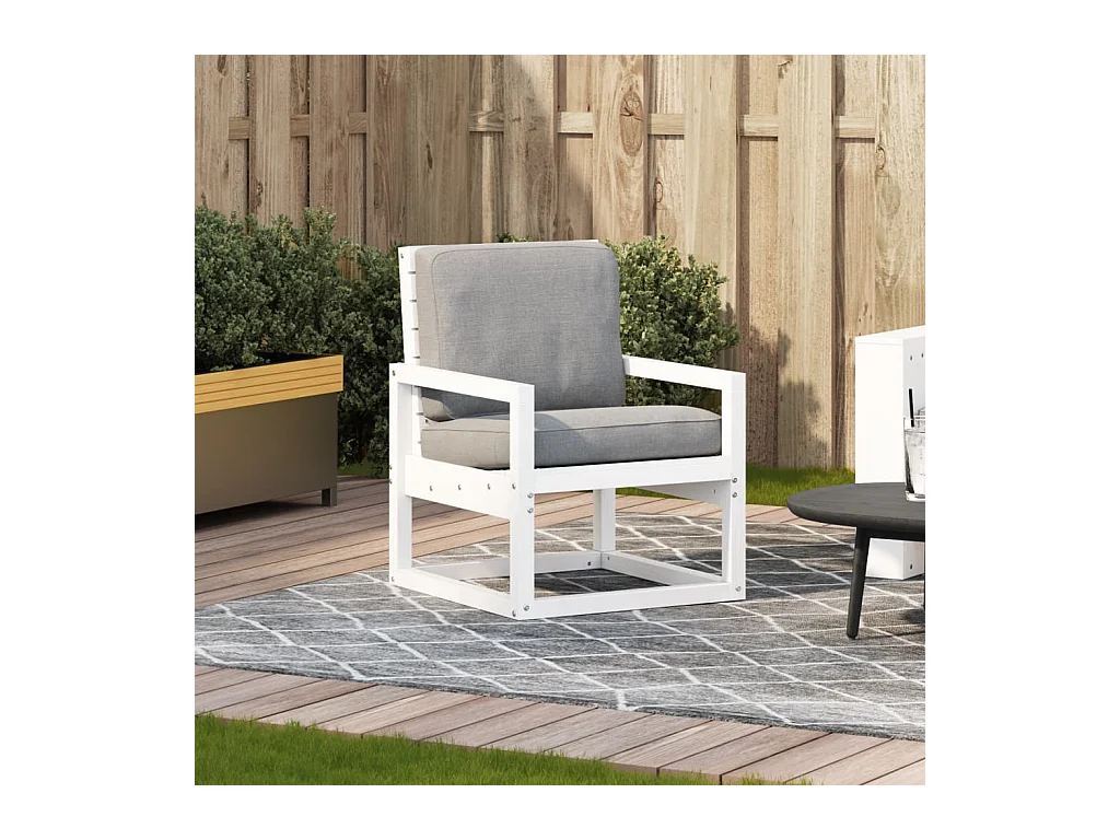 Witte tuinstoel 57,5x63x76 cm massief grenenhout