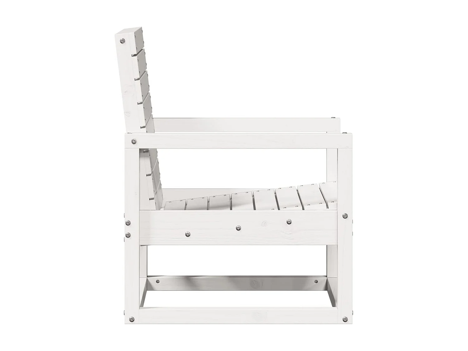 Silla de jardín blanca 57,5x63x76 cm madera maciza de pino