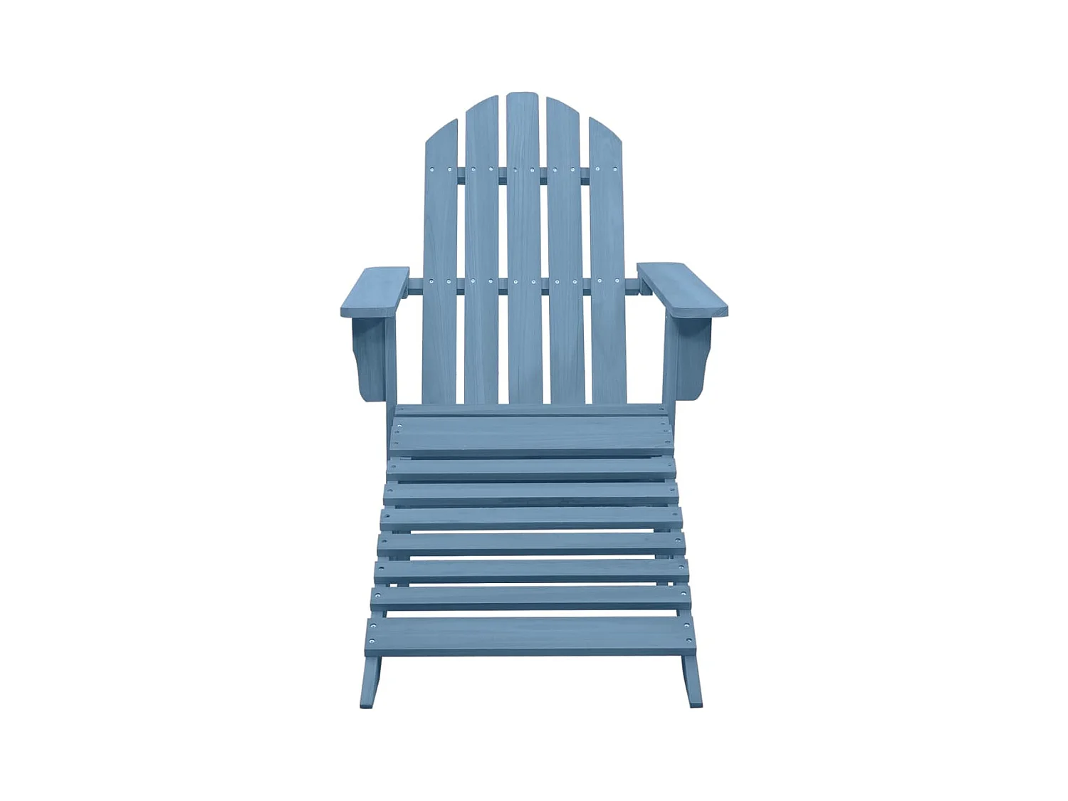 Chaise de jardin Adirondack avec pouf bois de sapin solide bleu