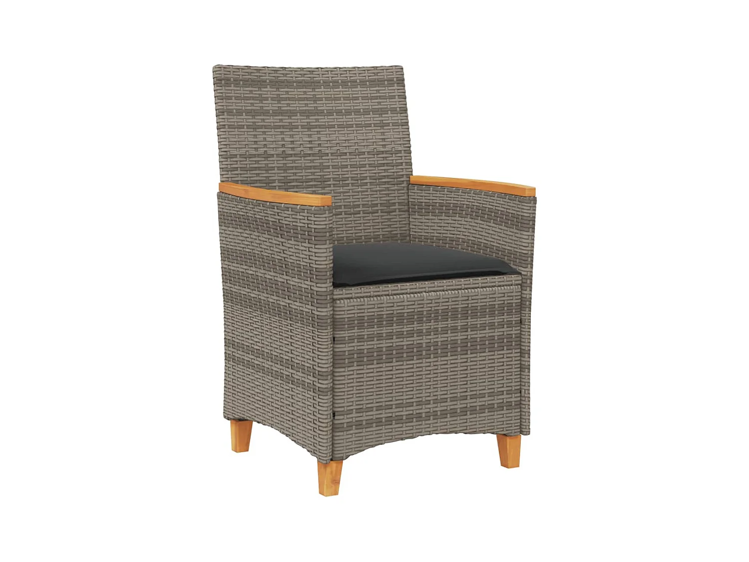 Tuinstoelen kussens set van 2 grijs geweven hars en hout