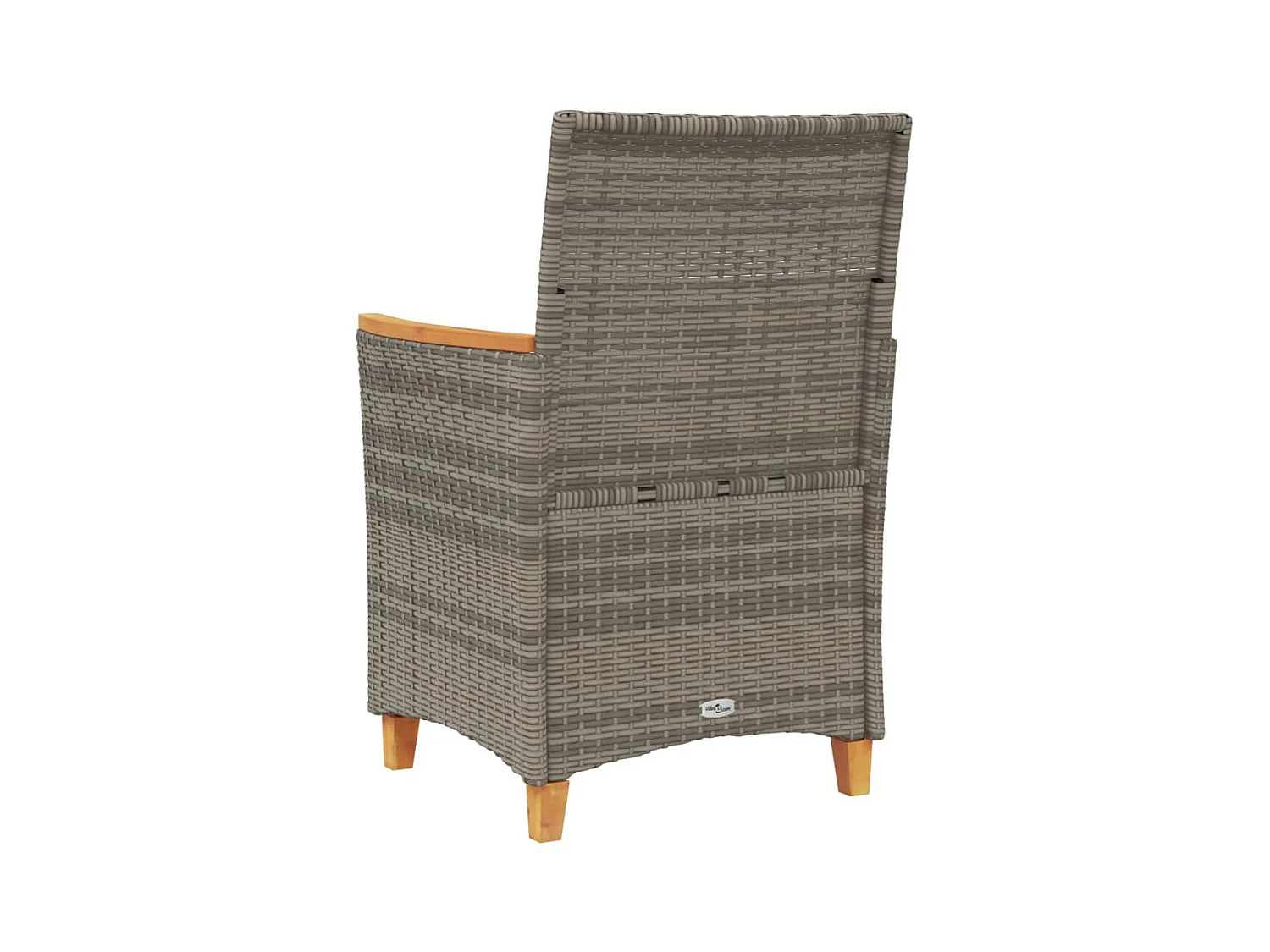 Tuinstoelen kussens set van 2 grijs geweven hars en hout