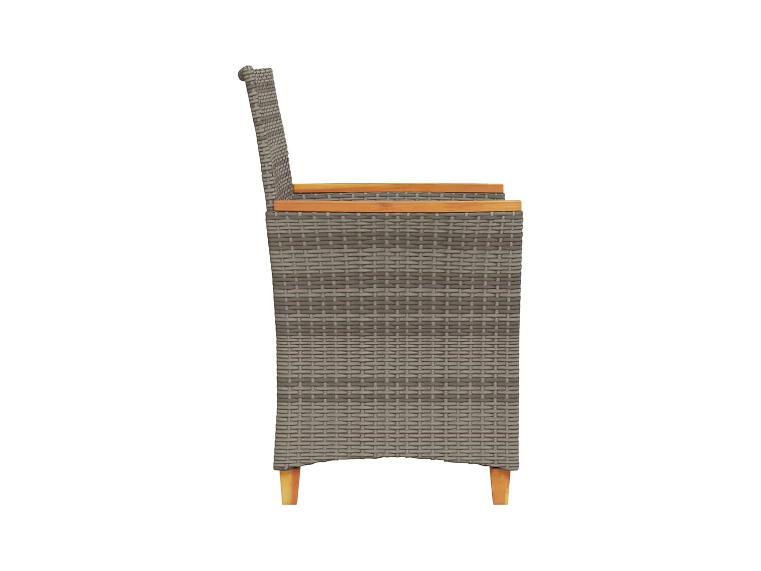 Tuinstoelen kussens set van 2 grijs geweven hars en hout