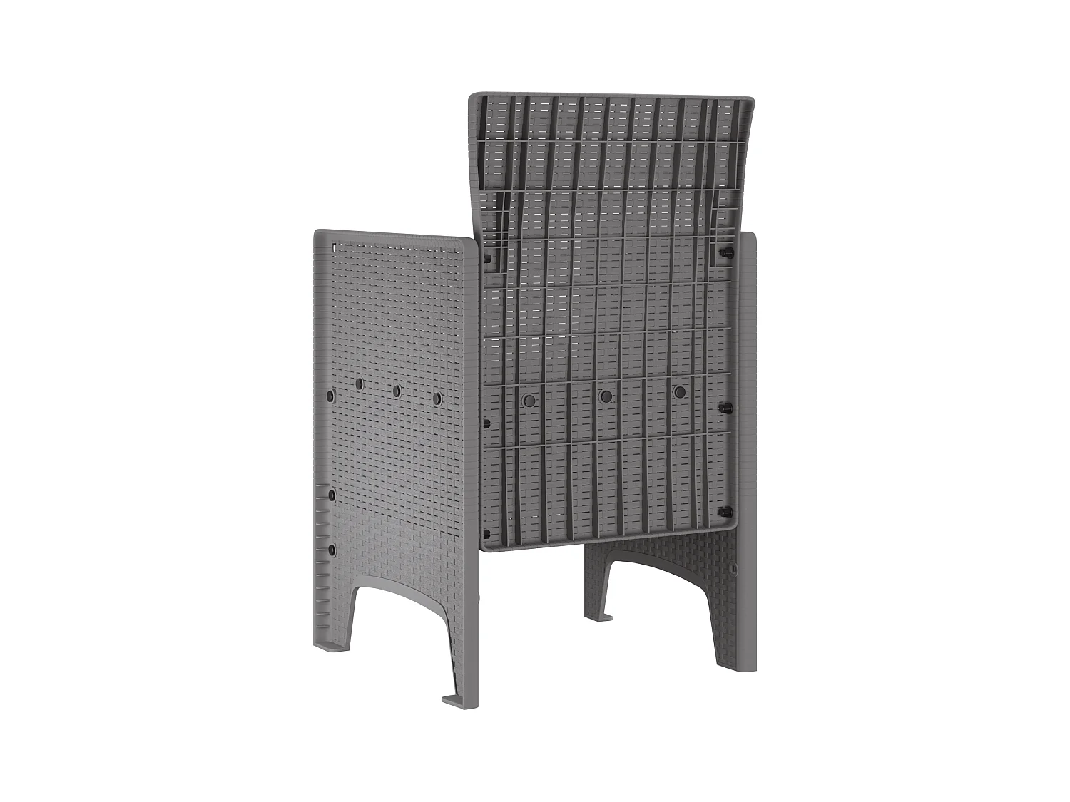 Chaises de jardin avec coussins 4 pcs gris clair poly rotin