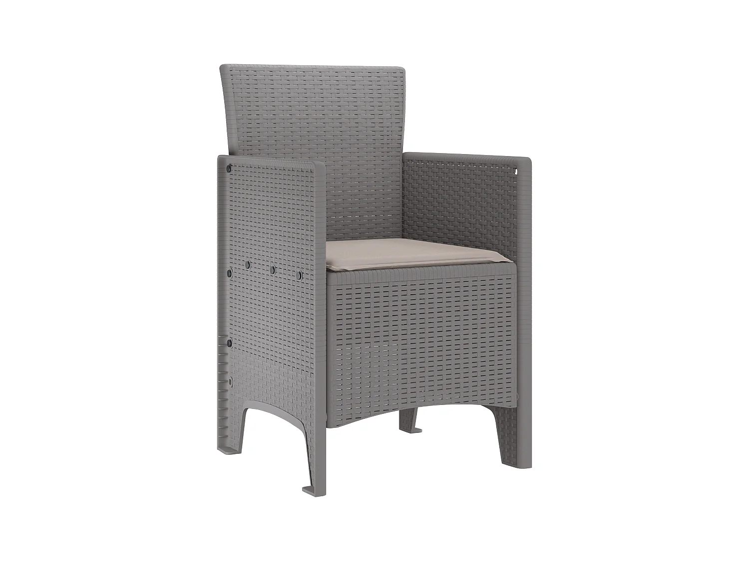 Chaises de jardin avec coussins 4 pcs gris clair poly rotin