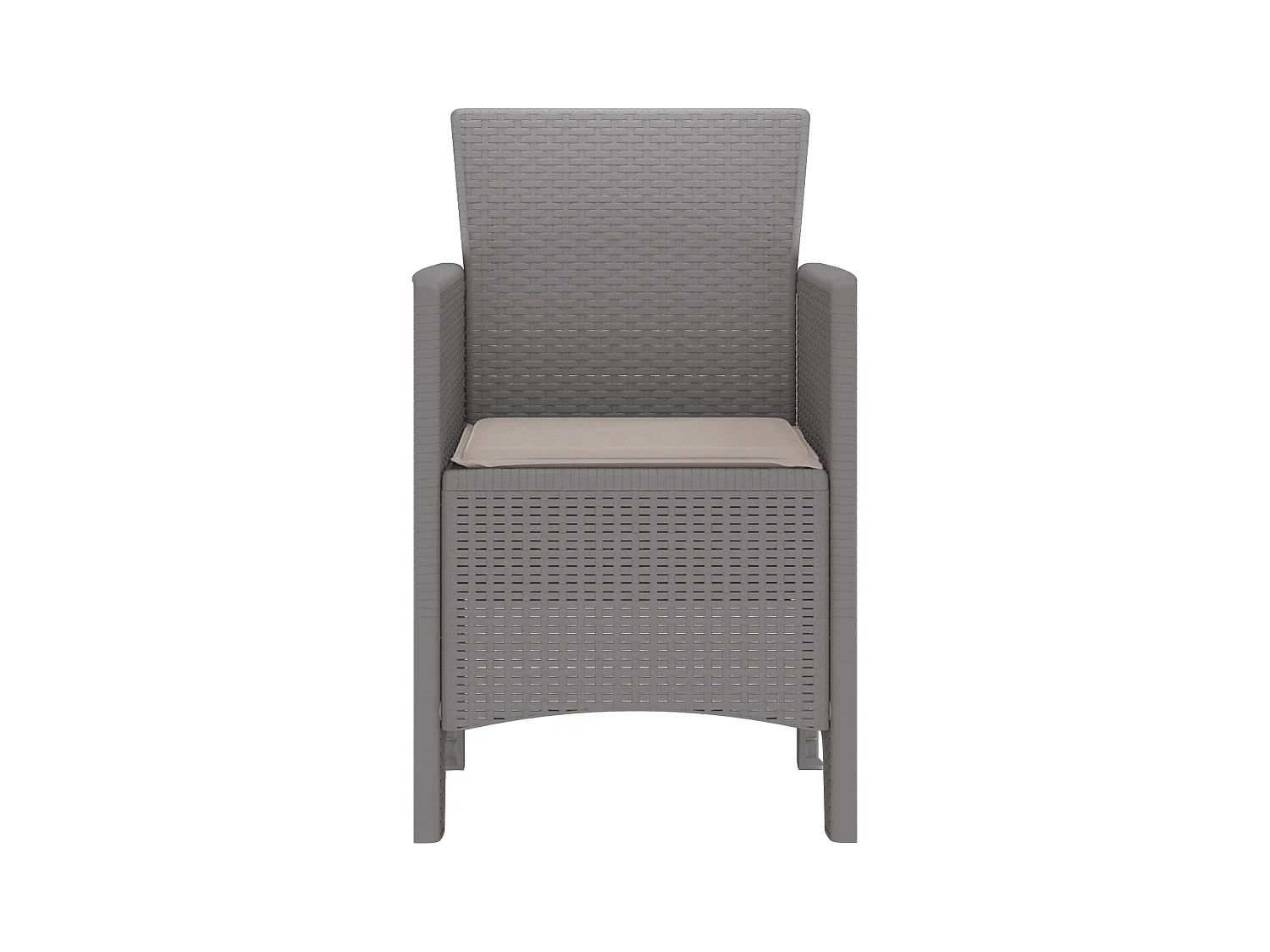 Chaises de jardin avec coussins 4 pcs gris clair poly rotin