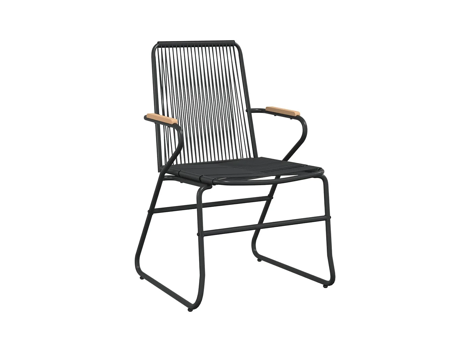 Tuinstoelen set van 4 zwart 58x59x85,5 cm PVC rotan