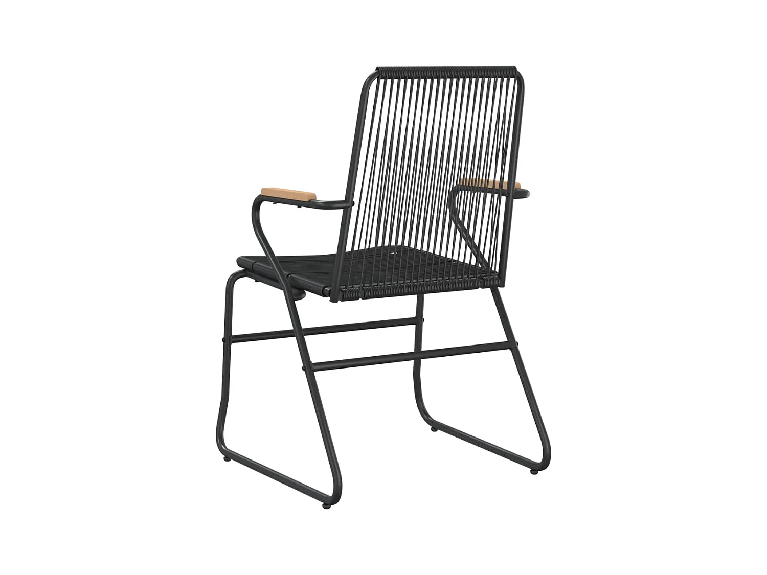 Tuinstoelen set van 4 zwart 58x59x85,5 cm PVC rotan