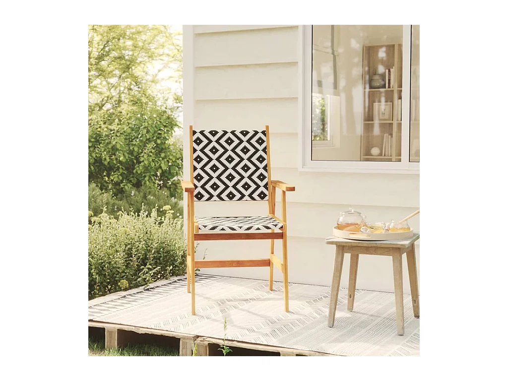 Set di 2 sedie da giardino in legno massello di acacia