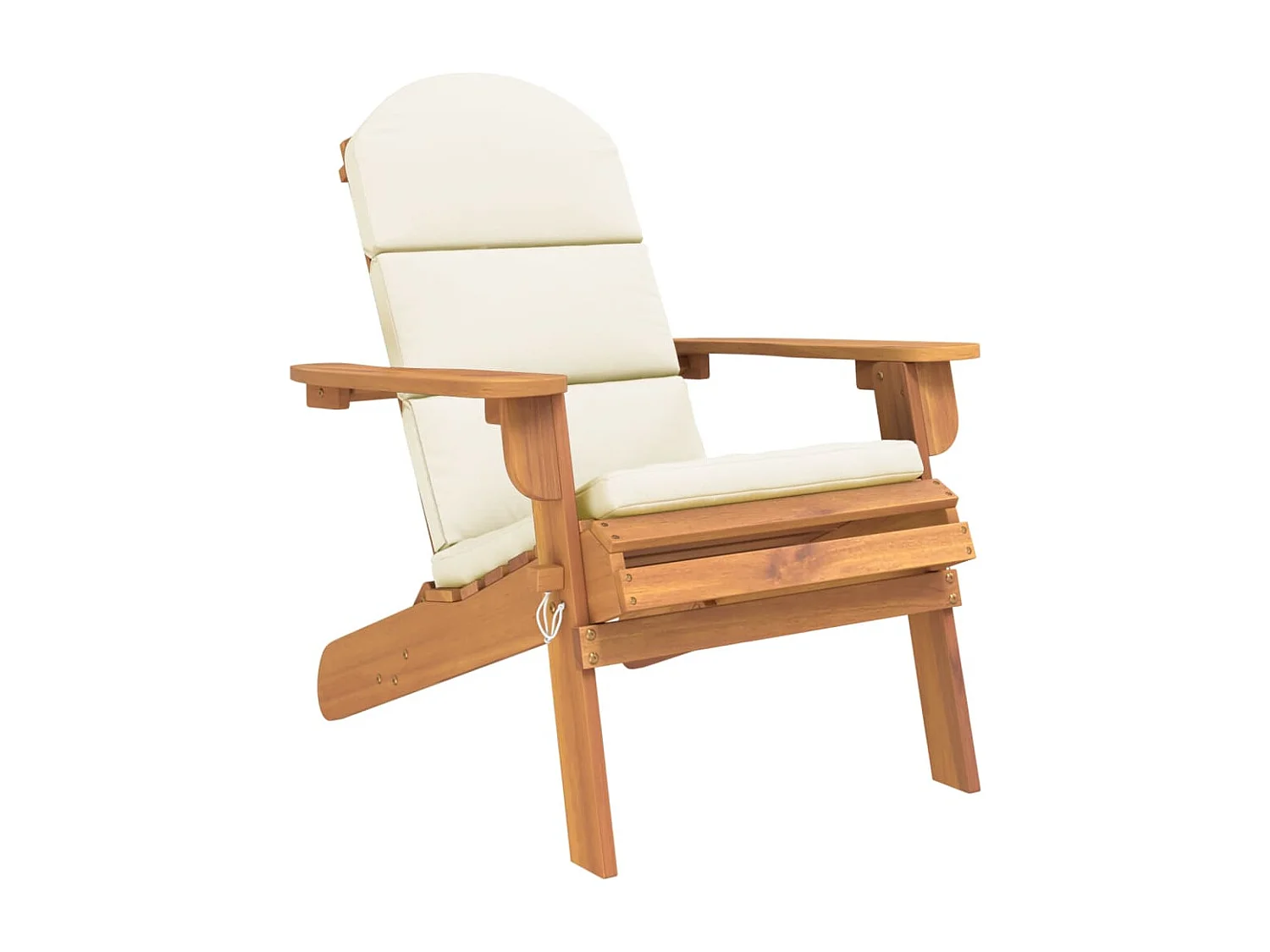 Silla de jardín Adirondack con cojines de madera maciza de acacia