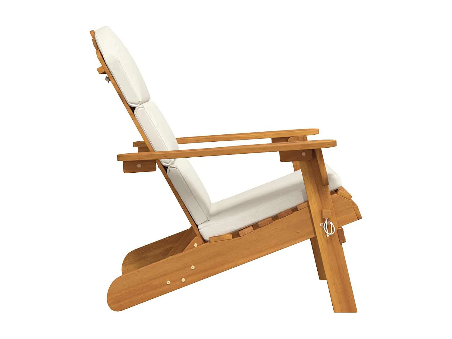 Silla de jardín Adirondack con cojines de madera maciza de acacia