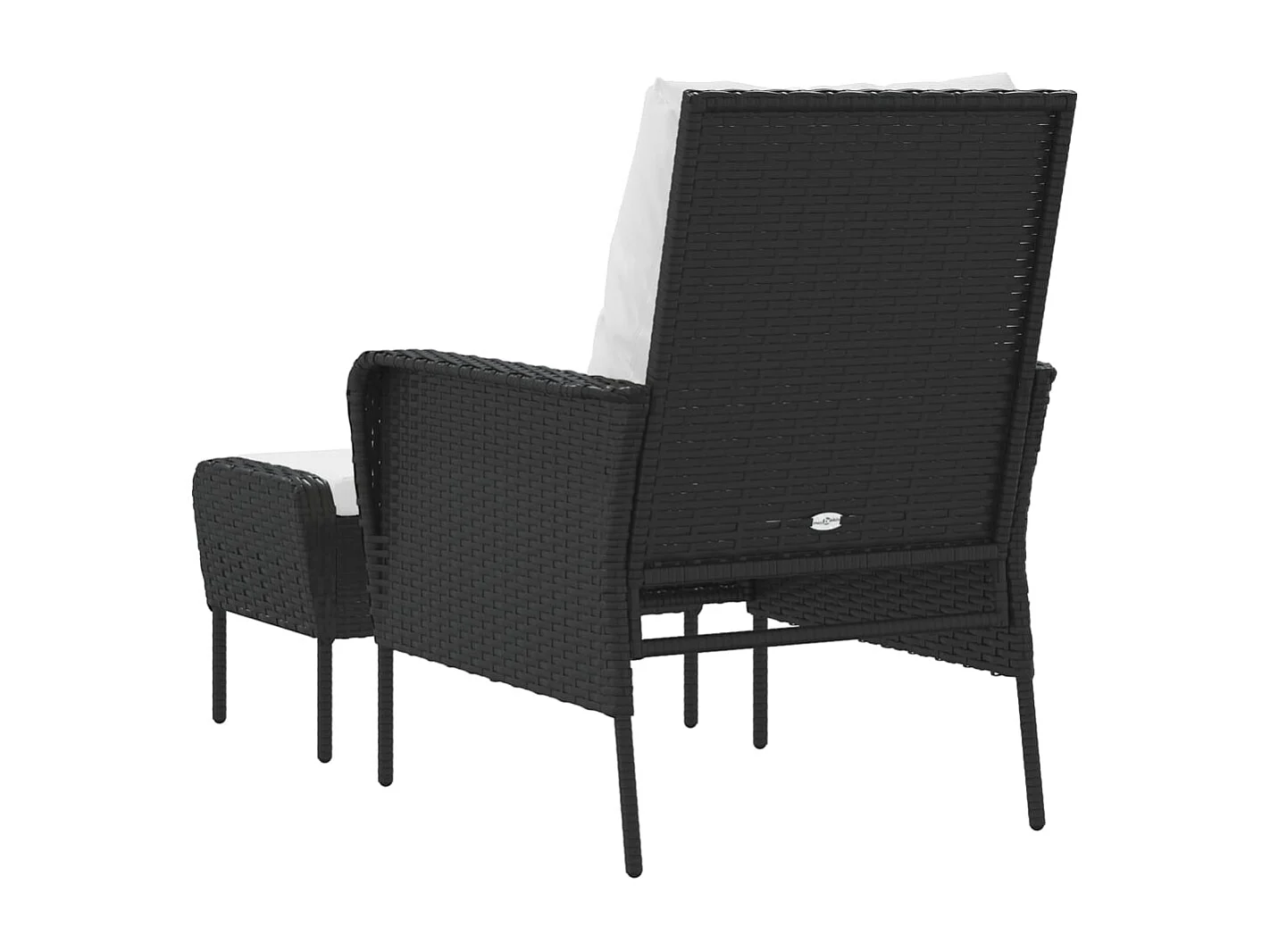 Chaise de jardin avec tabouret noir résine tressée