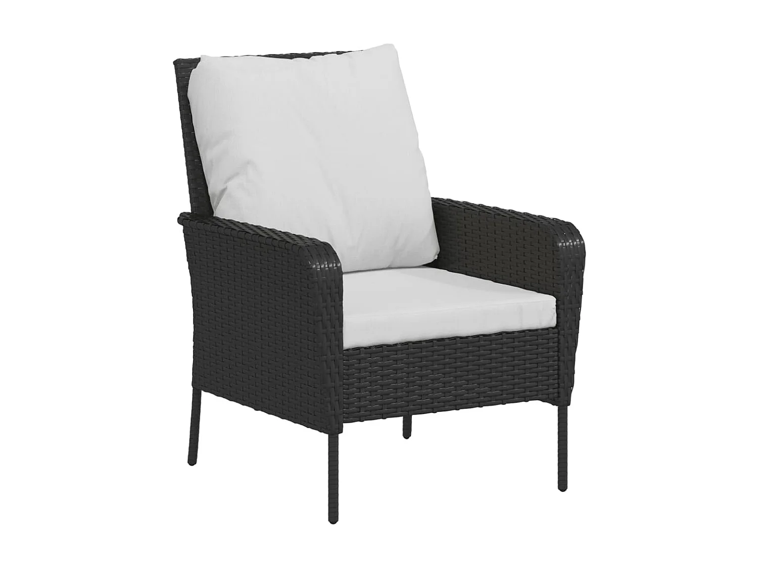 Chaise de jardin avec tabouret noir résine tressée