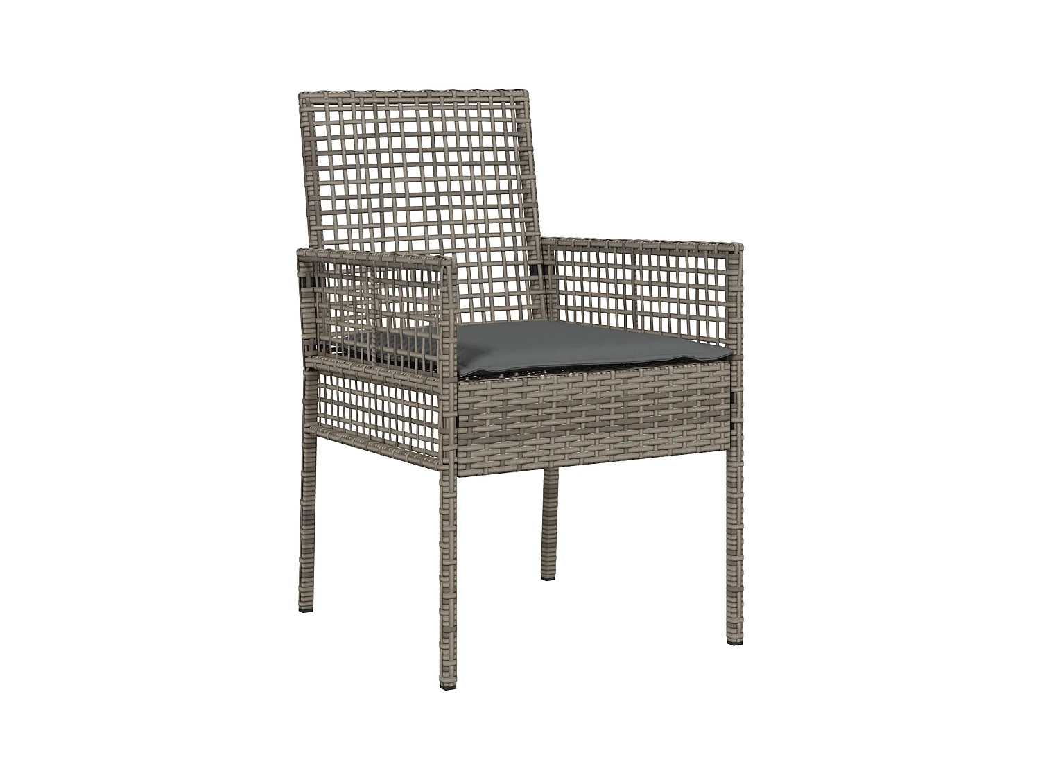 sedie da giardino con cuscini in polyrattan grigio