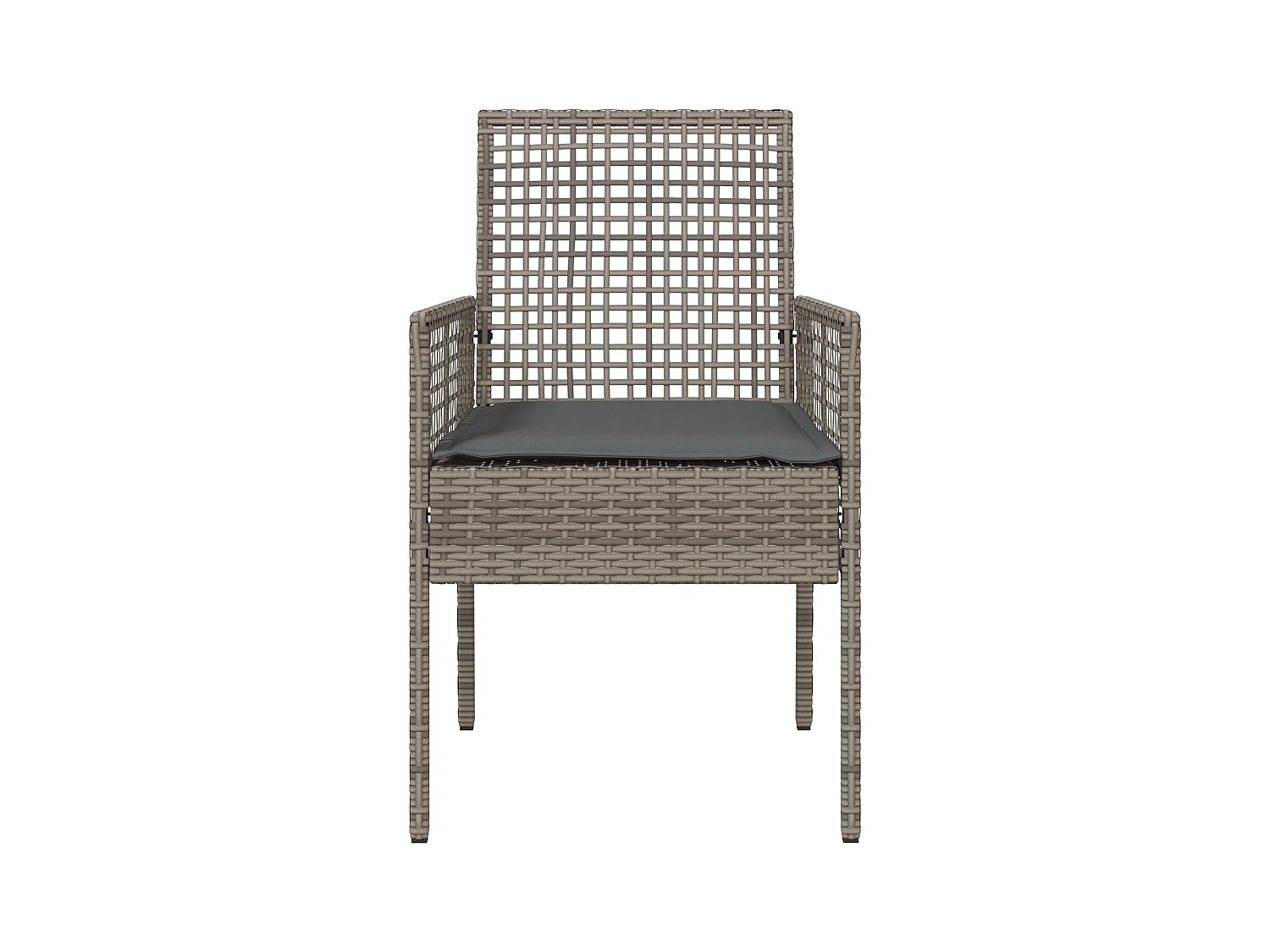 sedie da giardino con cuscini in polyrattan grigio